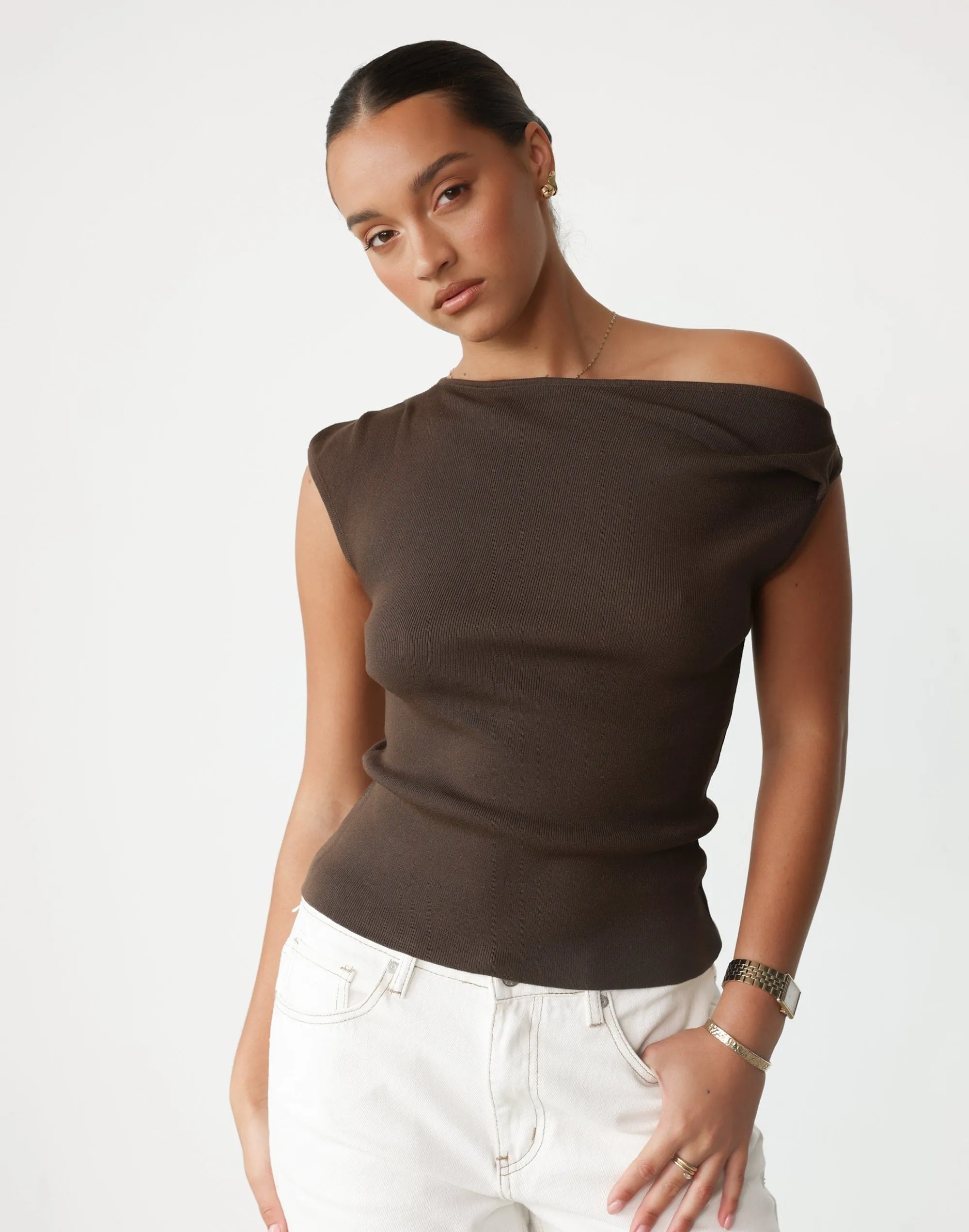 Martina Top (Chocolate) sold by Charcoal Clothing