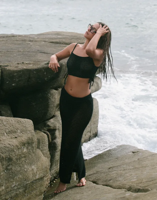 Summer Fling Crop Top (Black) sold by Charcoal Clothing