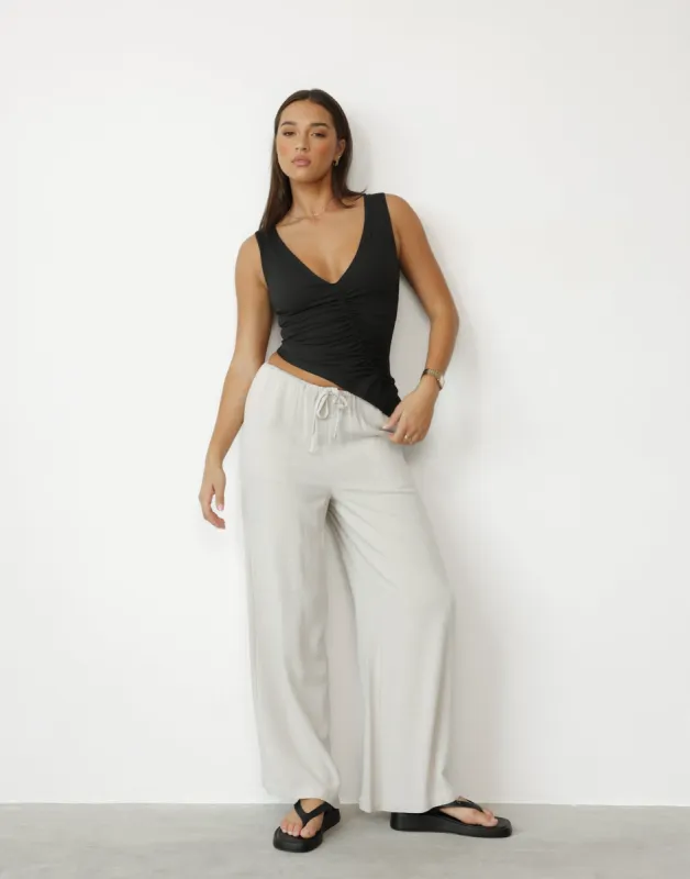 Amee Linen Pants (Latte) sold by Charcoal Clothing