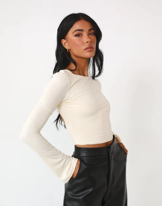 Danika Long Sleeve Top (Cream) sold by Charcoal Clothing