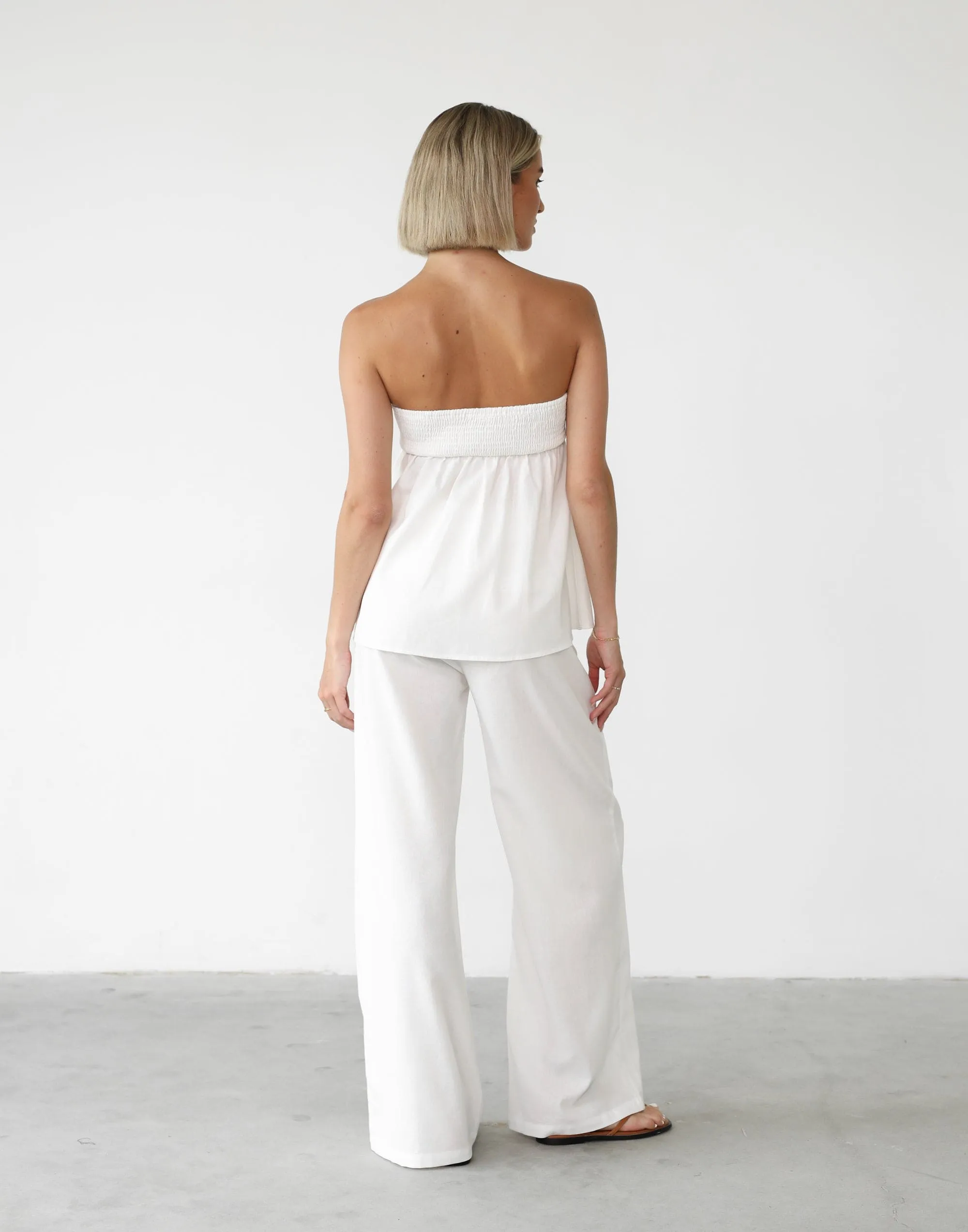 Tarsha Strapless Linen Top (White) sold by Charcoal Clothing product image thumbnail 5