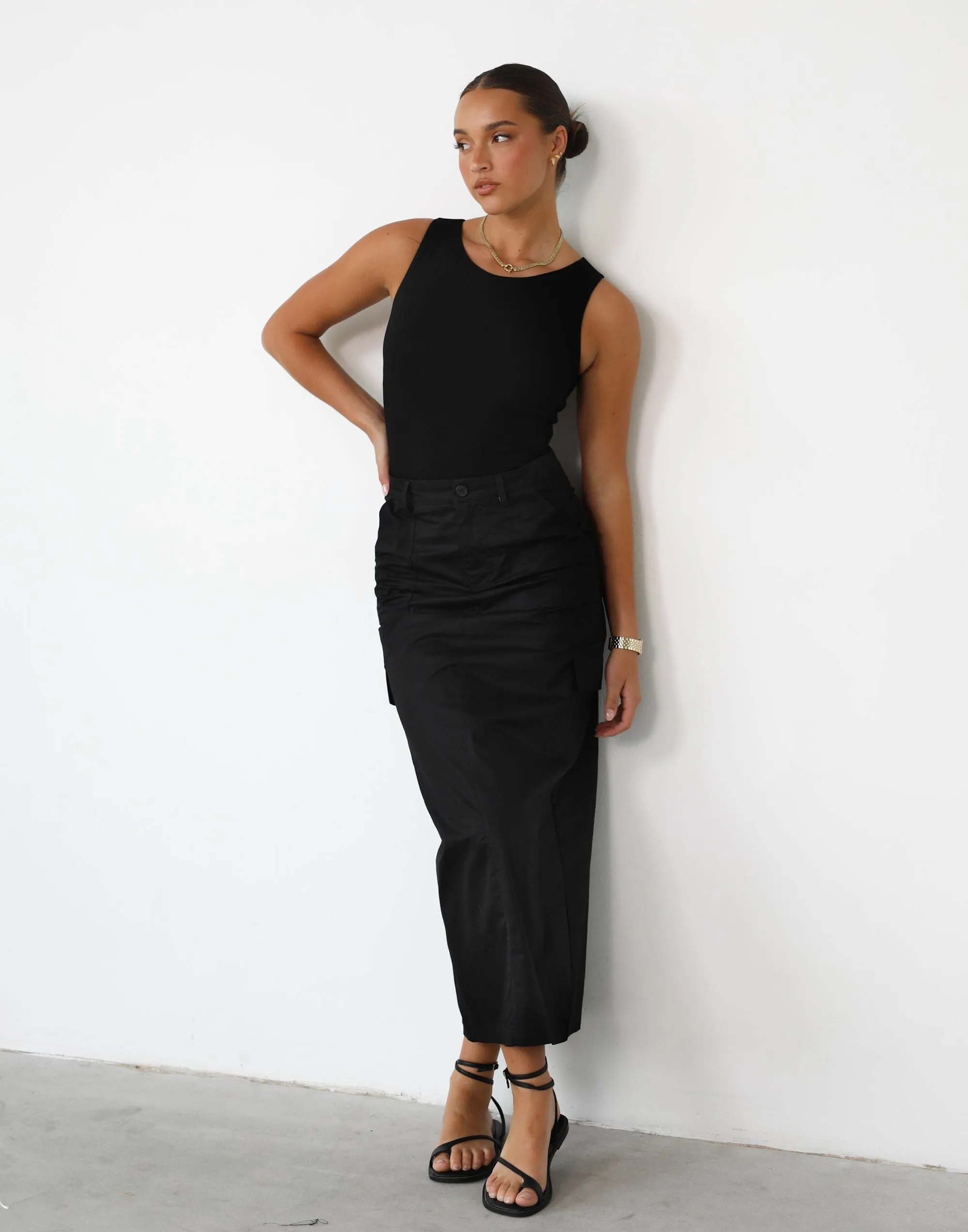 Deena Maxi Skirt (Black) sold by Charcoal Clothing