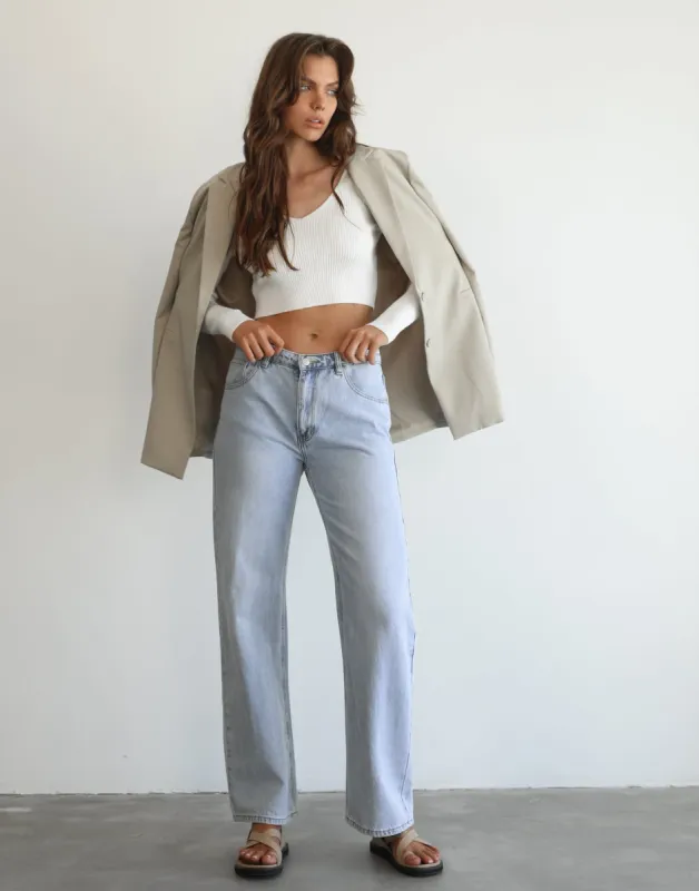 Sammi Long Sleeve Top (White) sold by Charcoal Clothing