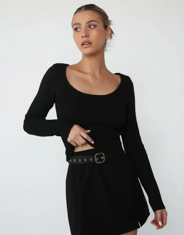 Ianne Long Sleeve Top (Black) sold by Charcoal Clothing