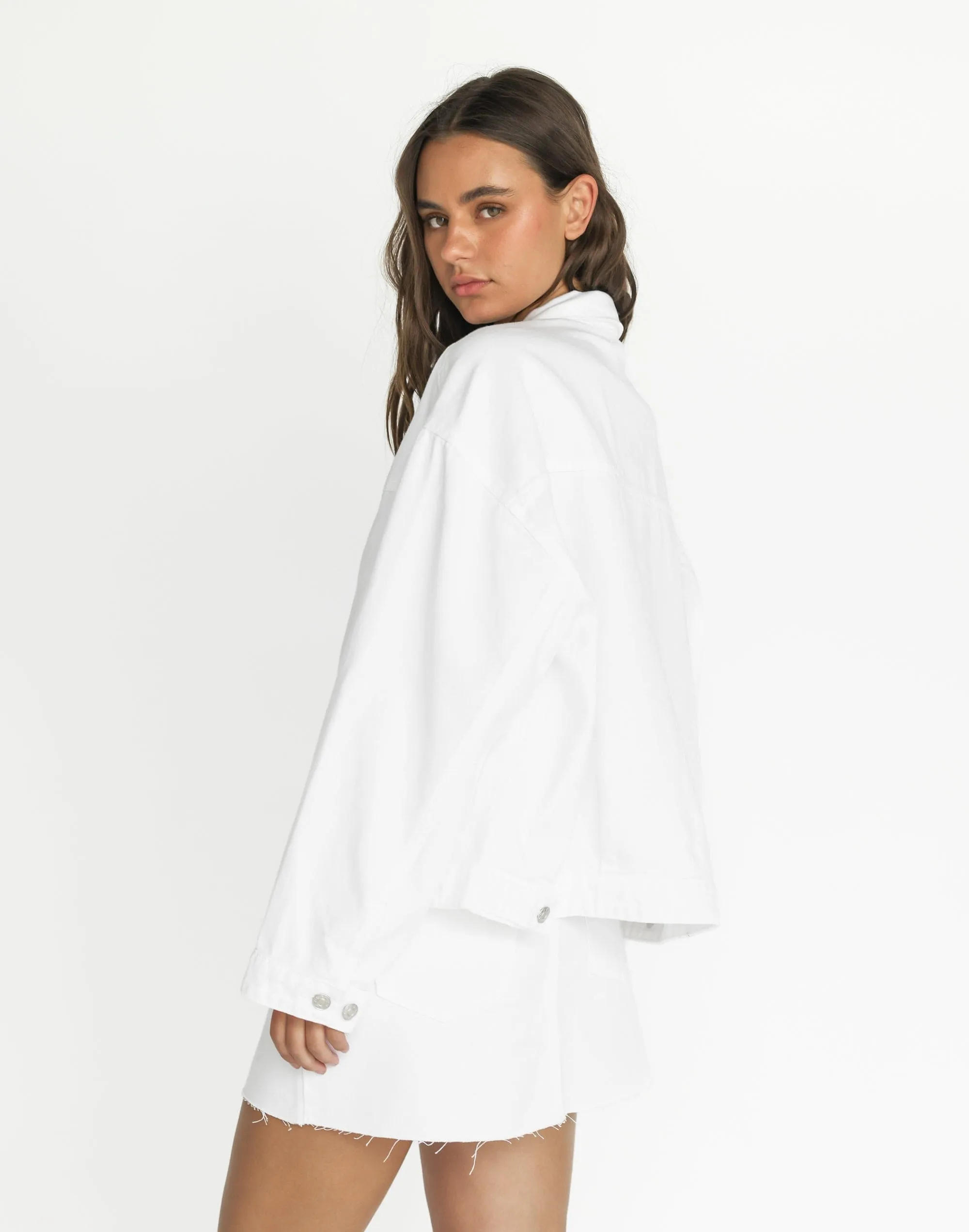 Rowan Denim Mini Skirt (White) sold by Charcoal Clothing product image thumbnail 3