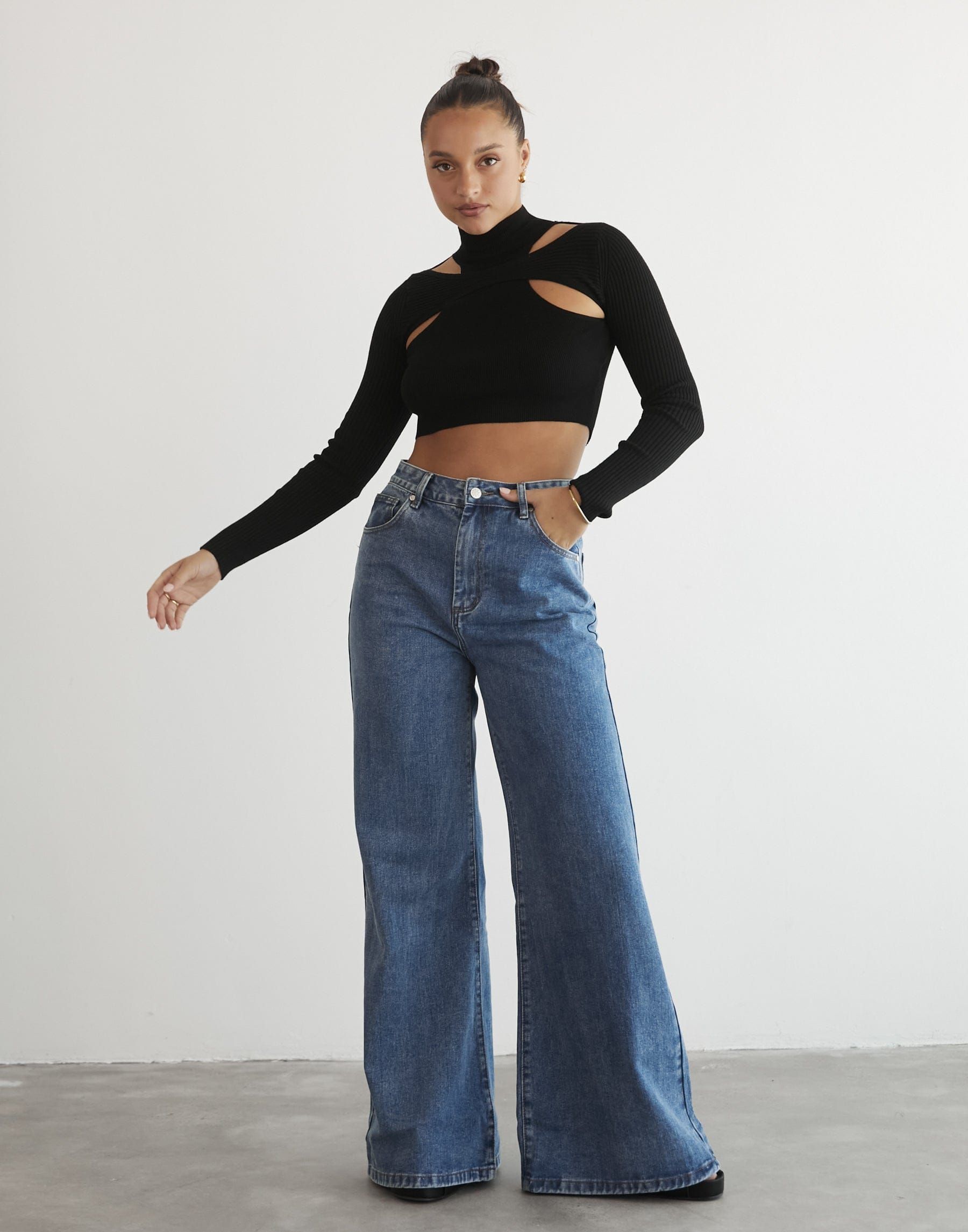 Kealey Long Sleeve Knit Top (Black) sold by Charcoal Clothing product image thumbnail 5