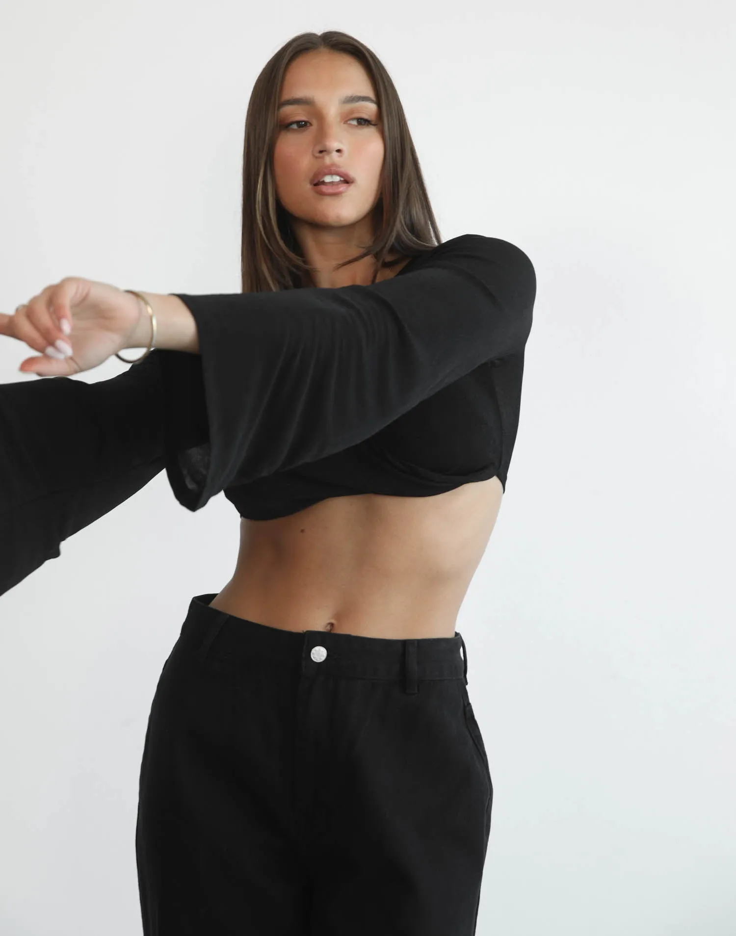 Ethelia Long Sleeve Top (Black) sold by Charcoal Clothing product image thumbnail 5