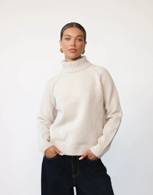 Nathalia Knit Jumper (Oat) sold by Charcoal Clothing