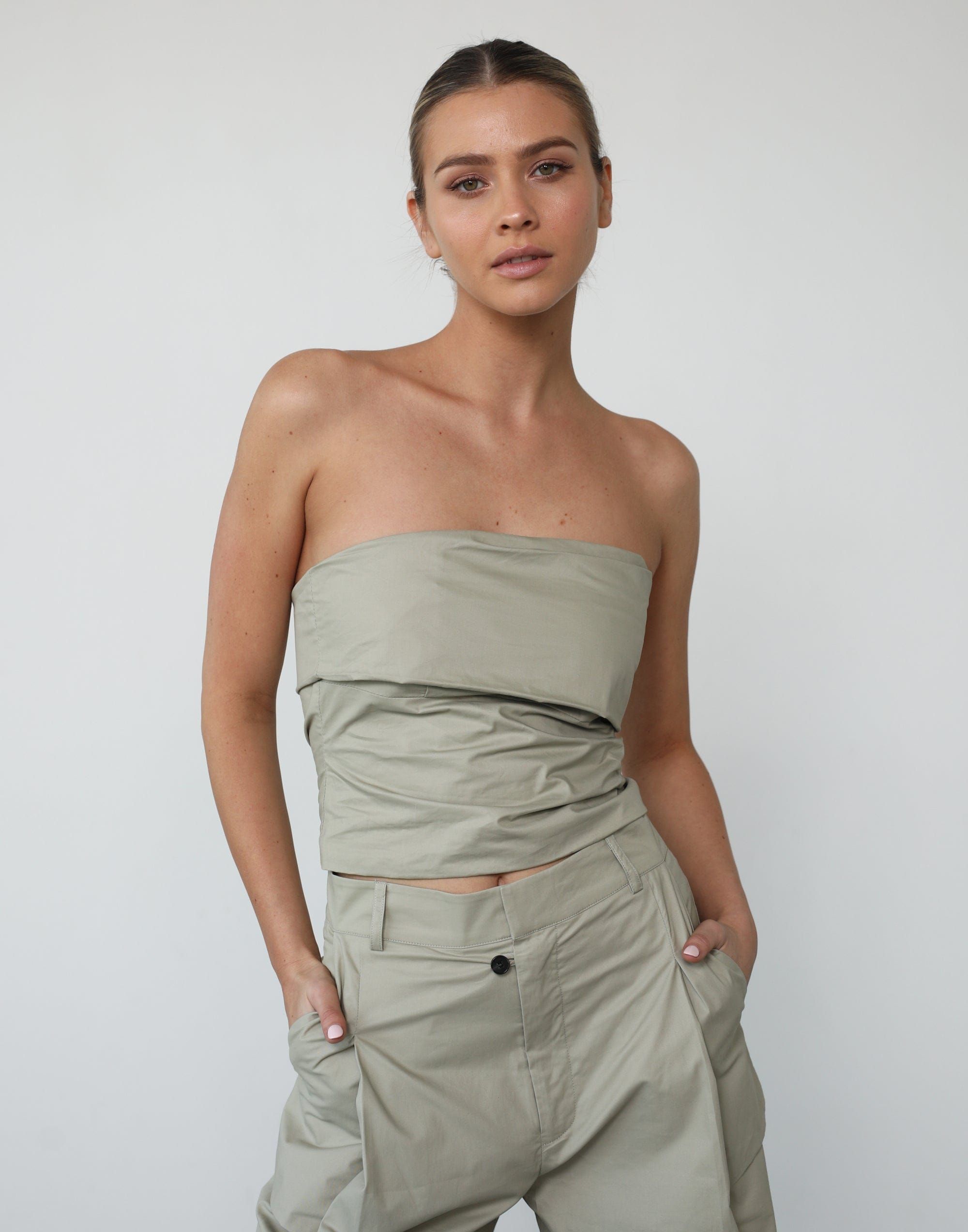 Smokeshow Strapless Top (Sage) - By Lioness sold by Charcoal Clothing product image thumbnail 4