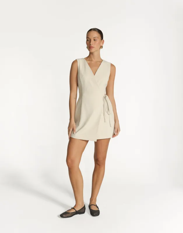 Alayna Mini Dress (Oat) sold by Charcoal Clothing