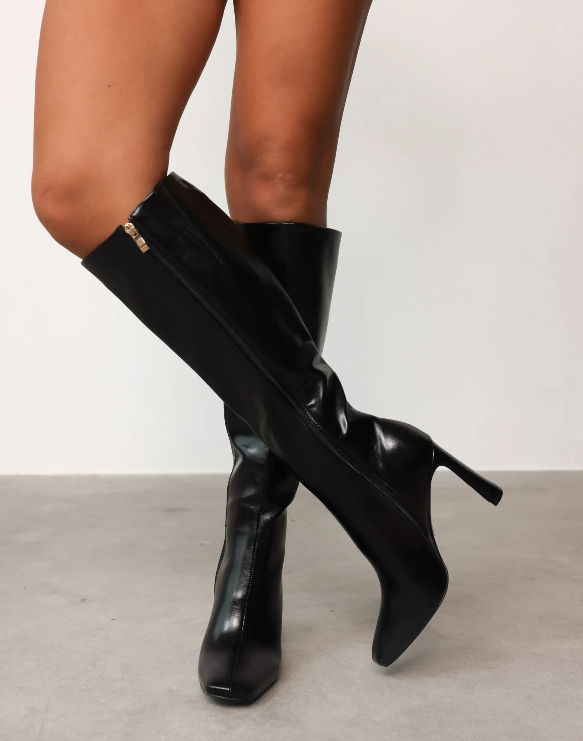 Elliana Boots (Black Shimmer) - By Billini sold by Charcoal Clothing