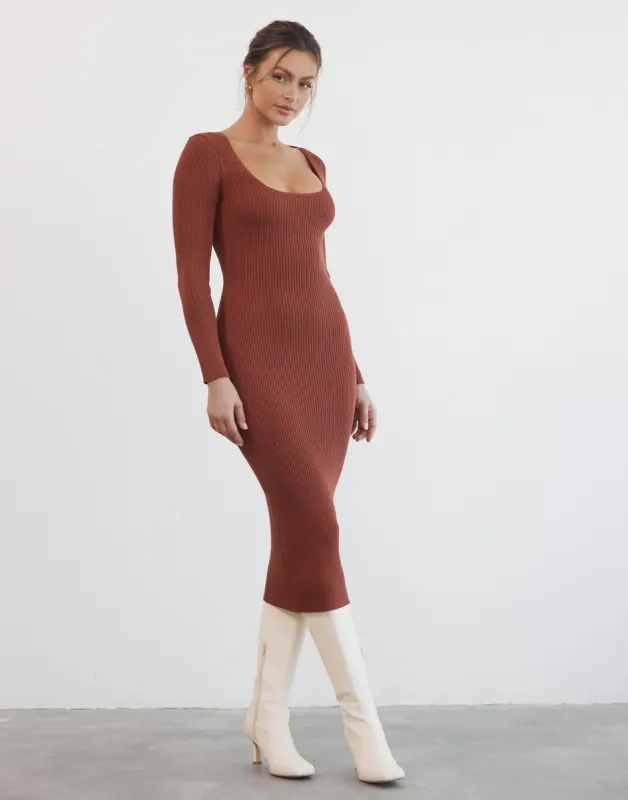 Pavel Maxi Dress (Rust) made by Charcoal Clothing