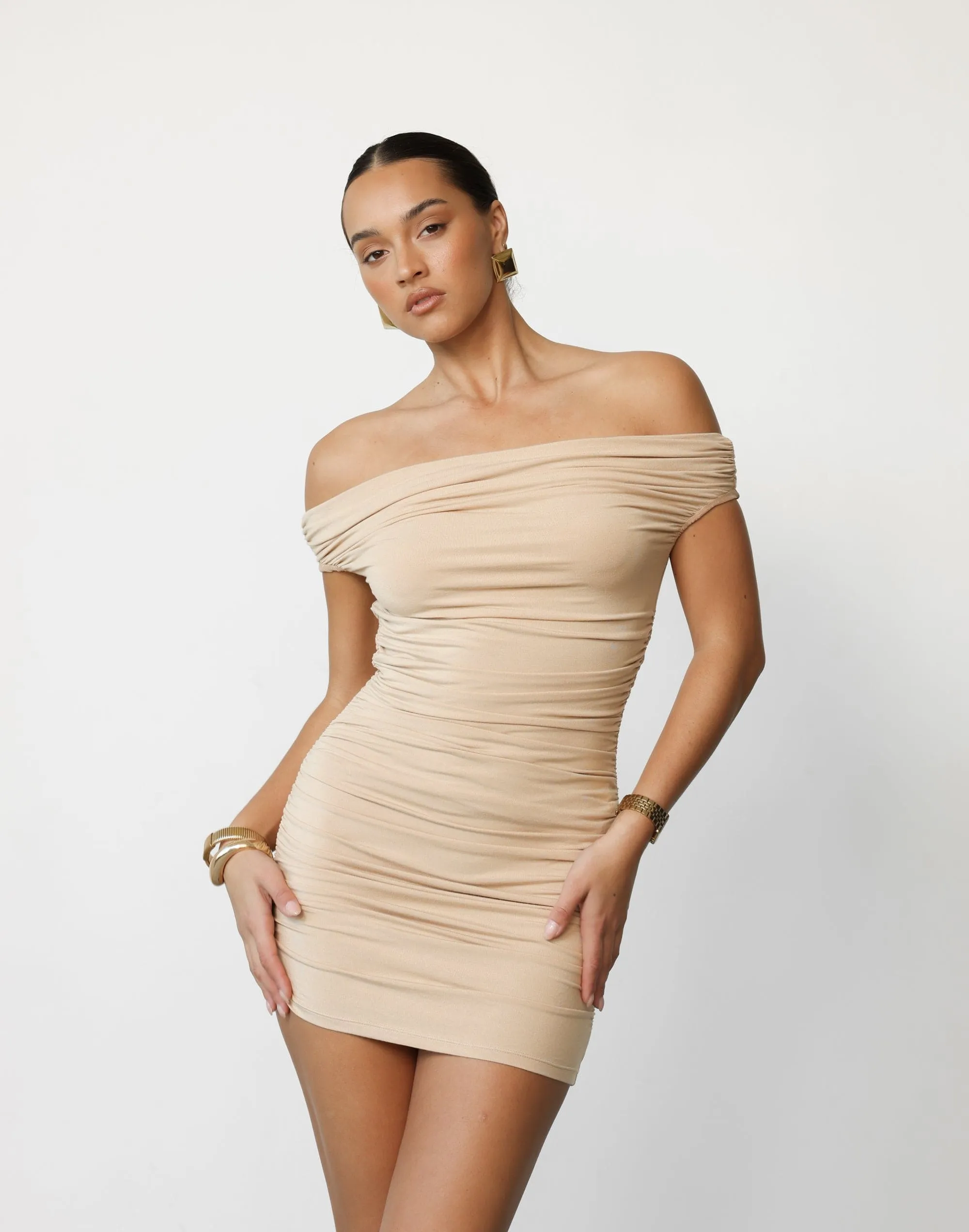 Monaco Mini Dress (Camel) - By Lioness | Parallel