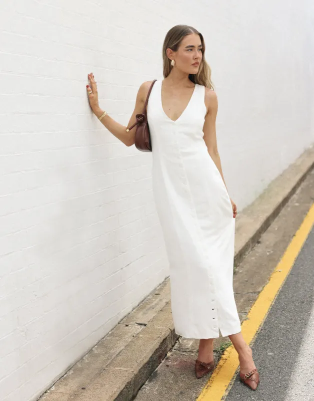 Cailey Maxi Dress (White) sold by Charcoal Clothing