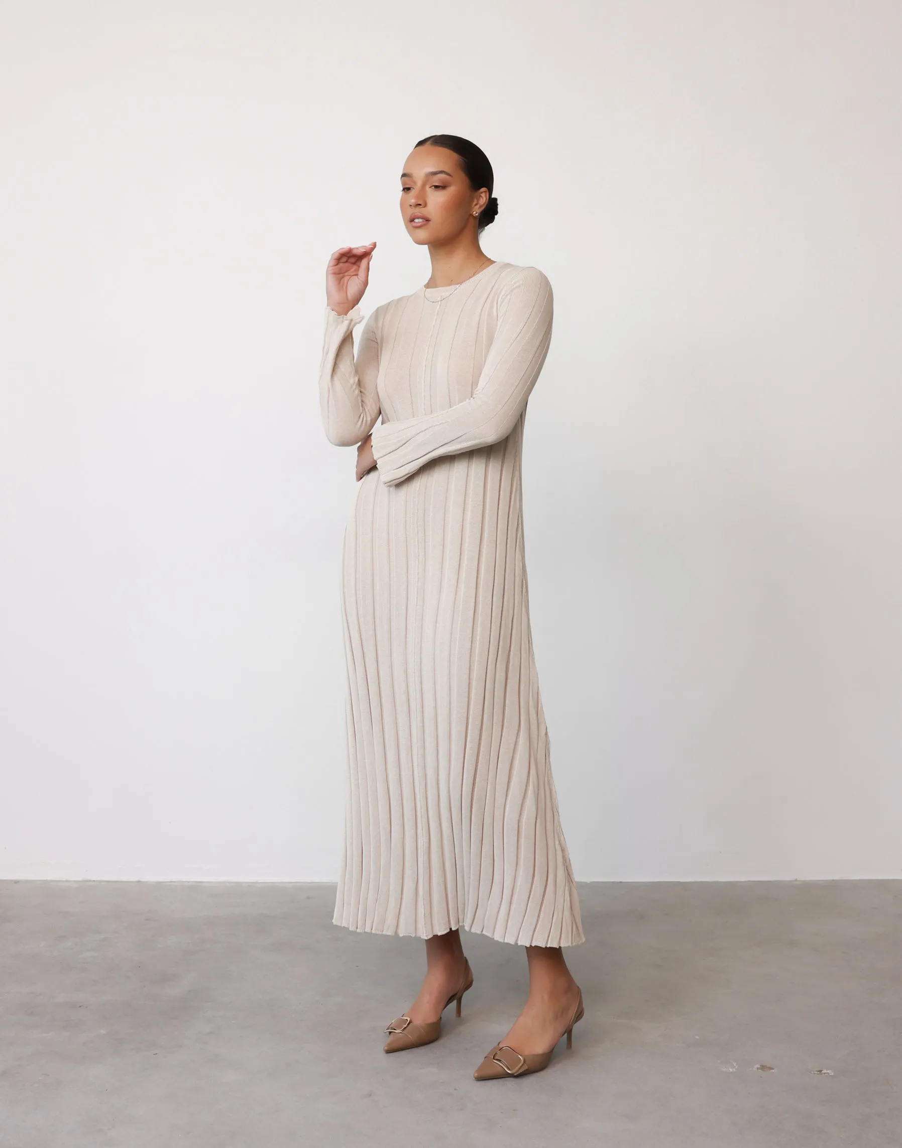 Jemima Long Sleeve Maxi Dress (Stone) sold by Charcoal Clothing product image thumbnail 4