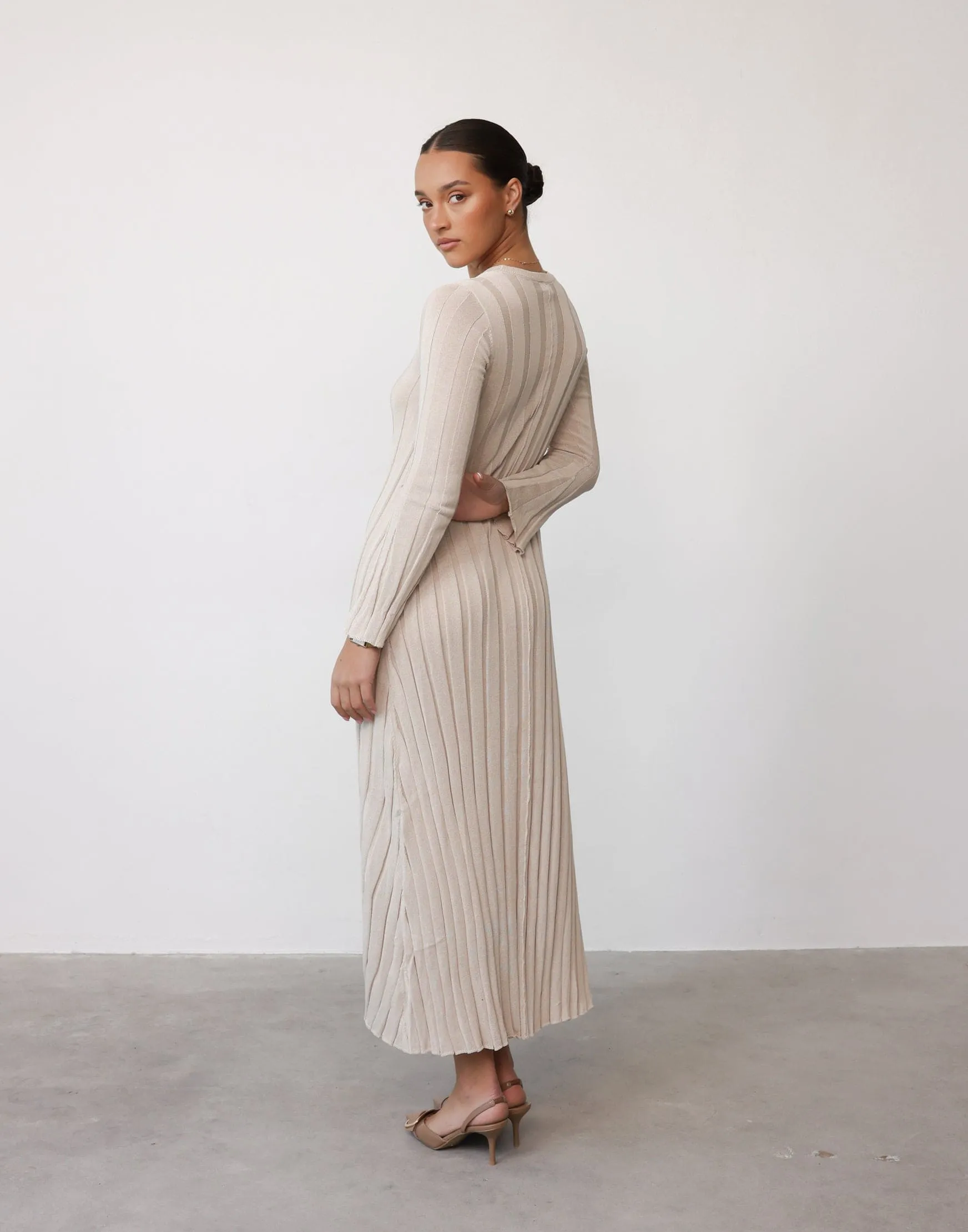 Jemima Long Sleeve Maxi Dress (Stone) sold by Charcoal Clothing product image thumbnail 3