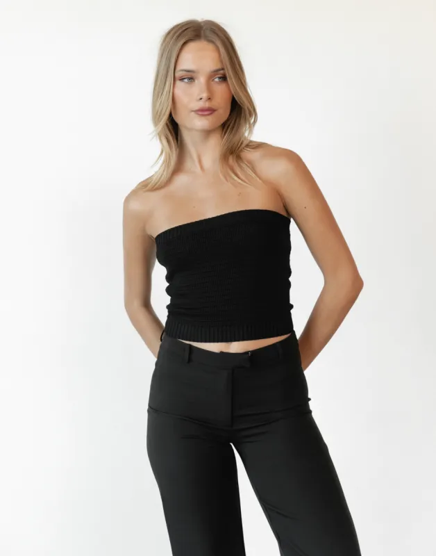 Lytton Strapless Crop Top (Black) sold by Charcoal Clothing