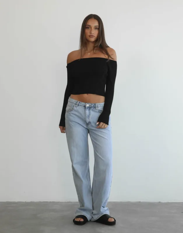 Adriel Long Sleeve Top (Black) sold by Charcoal Clothing