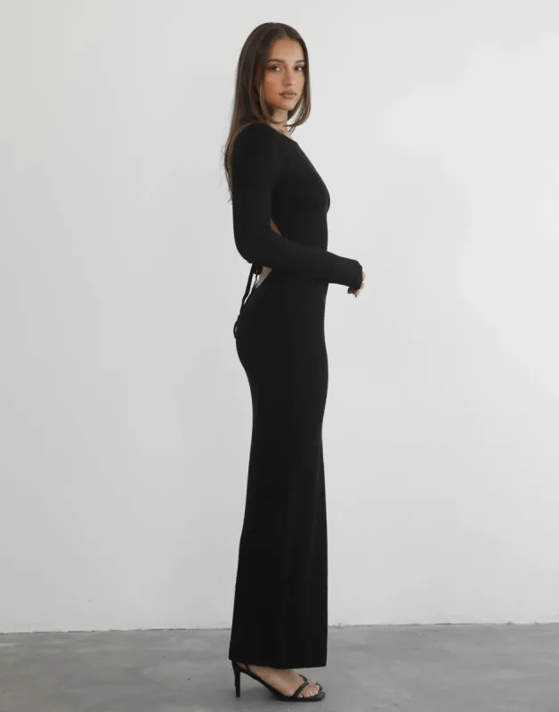 Jayda Long Sleeve Maxi Dress (Black) sold by Charcoal Clothing