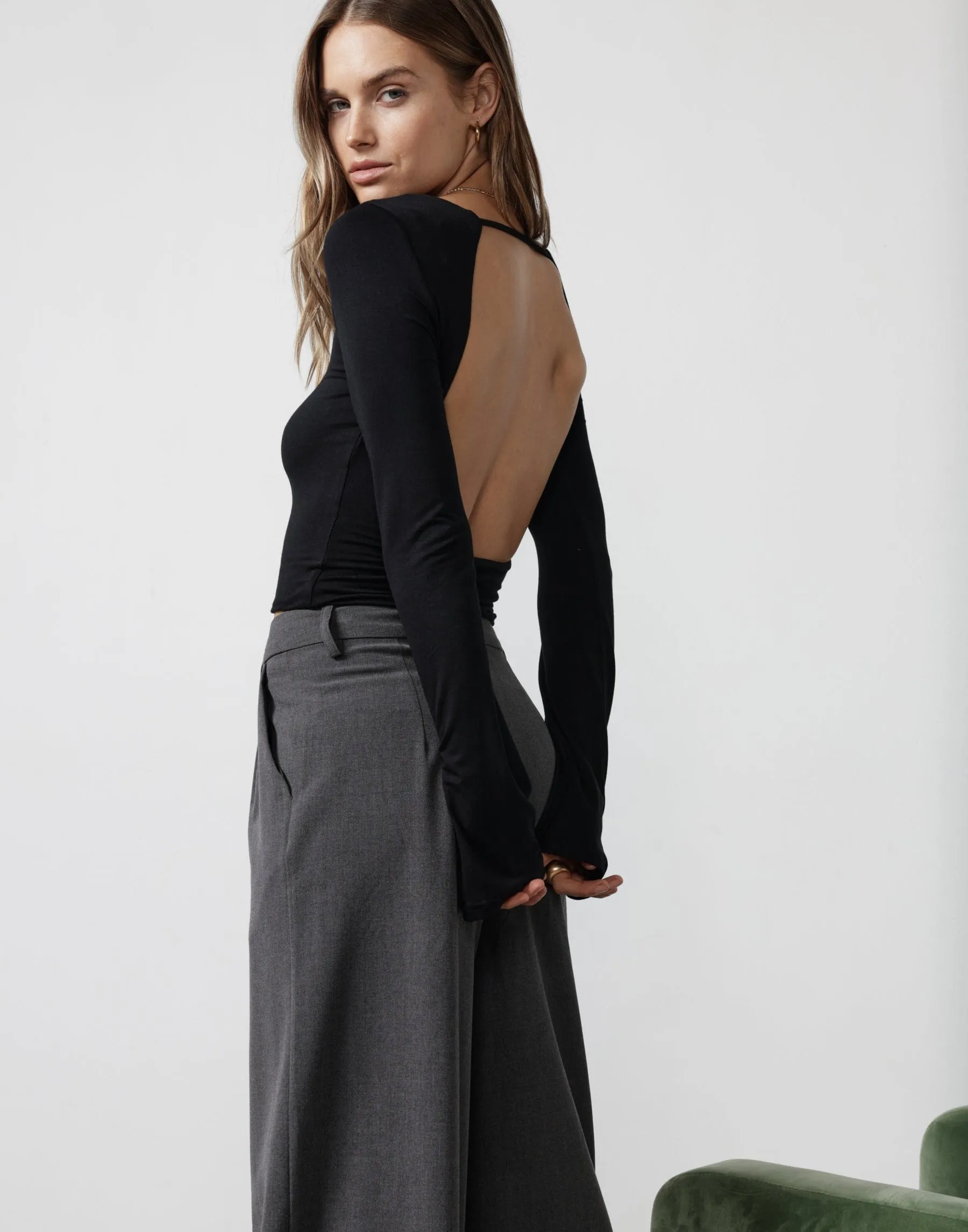 Danika Long Sleeve Top (Black) sold by Charcoal Clothing