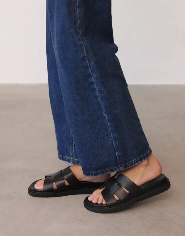 Zanna Slides (Black) - By Billini sold by Charcoal Clothing