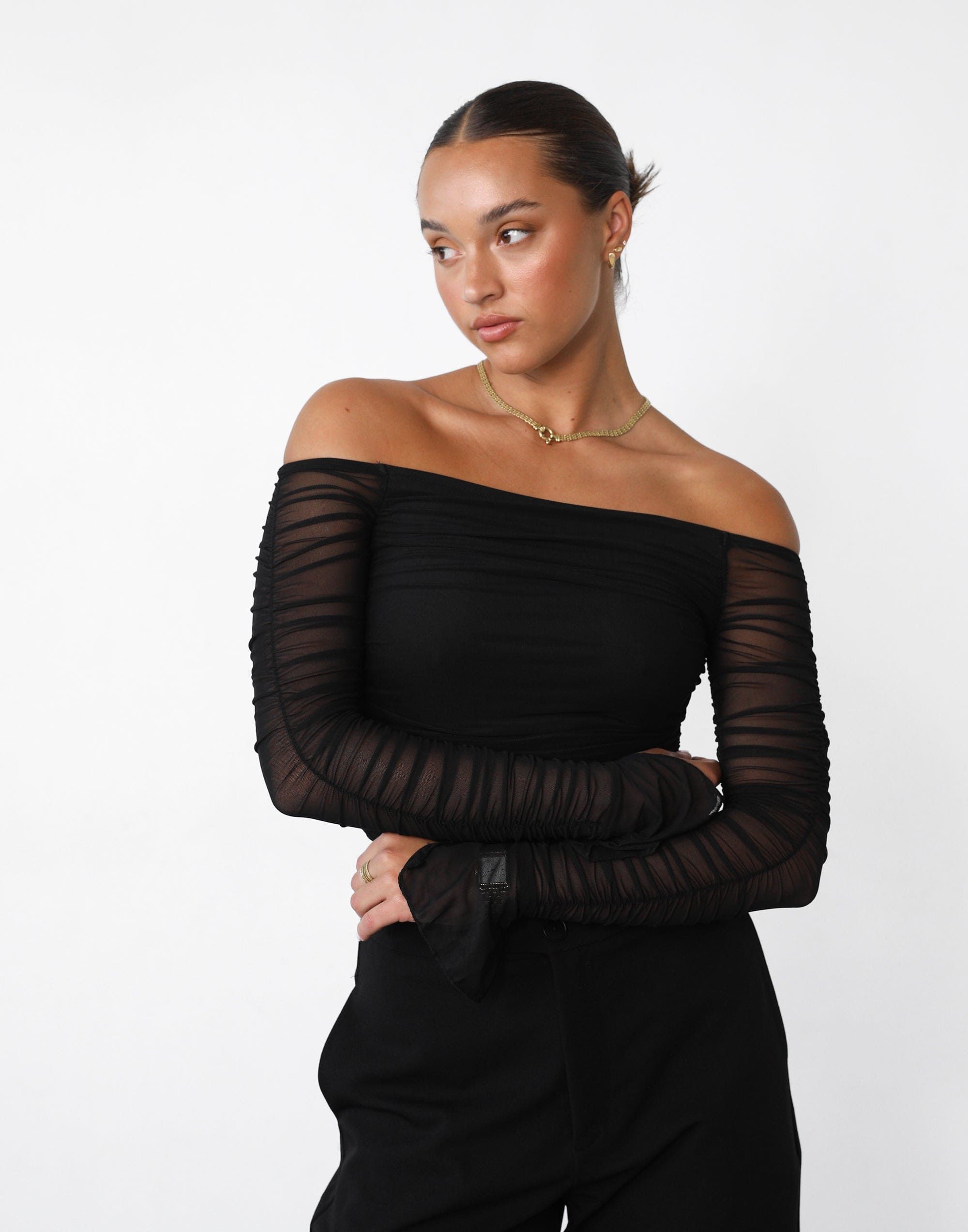 Kellie Long Sleeve Top (Black) sold by Charcoal Clothing