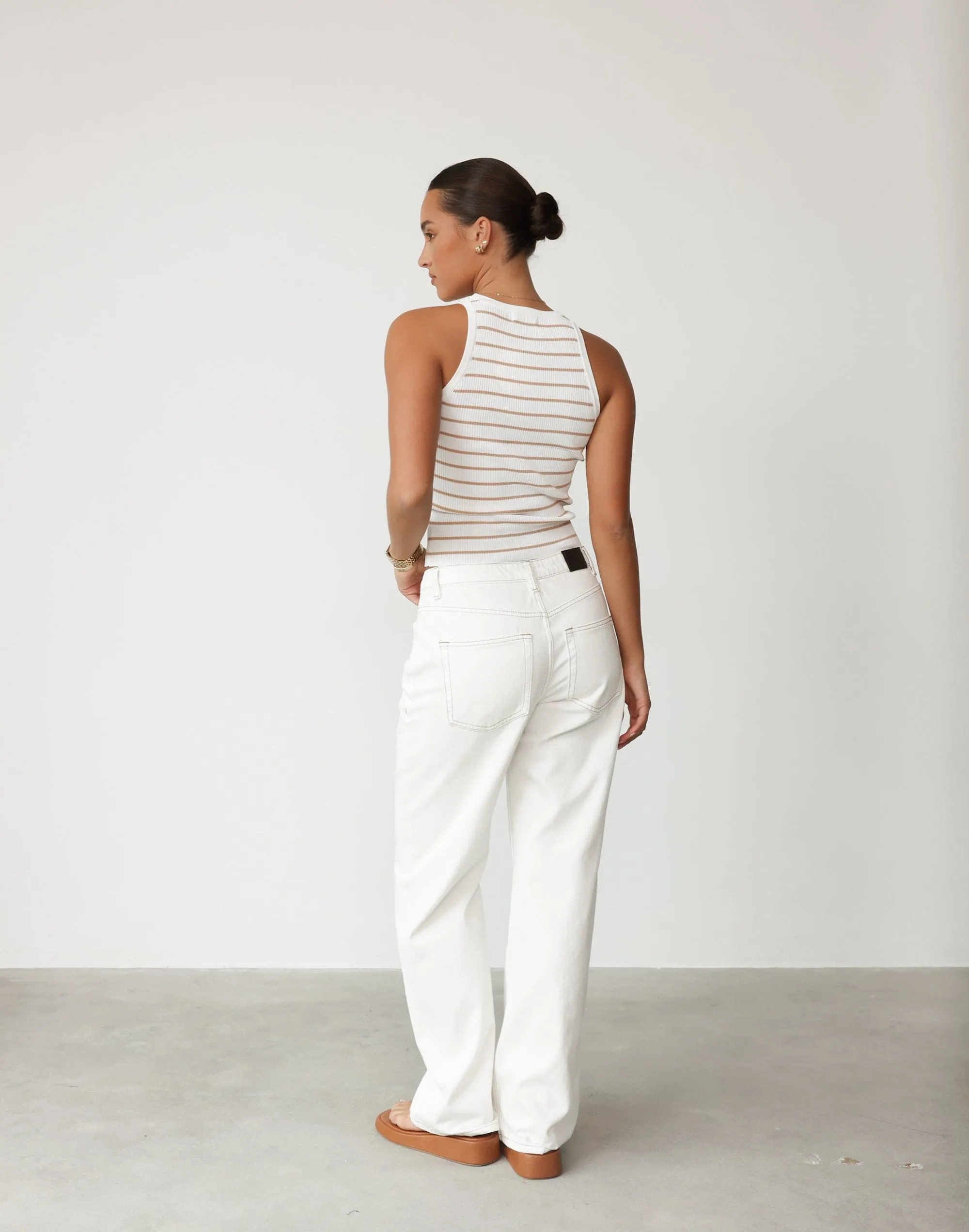 Eleynah Tank Top (Beige/White) sold by Charcoal Clothing product image thumbnail 3