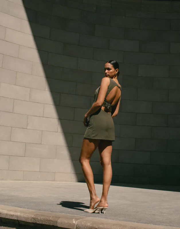 Danica Mini Dress (Olive) sold by Charcoal Clothing