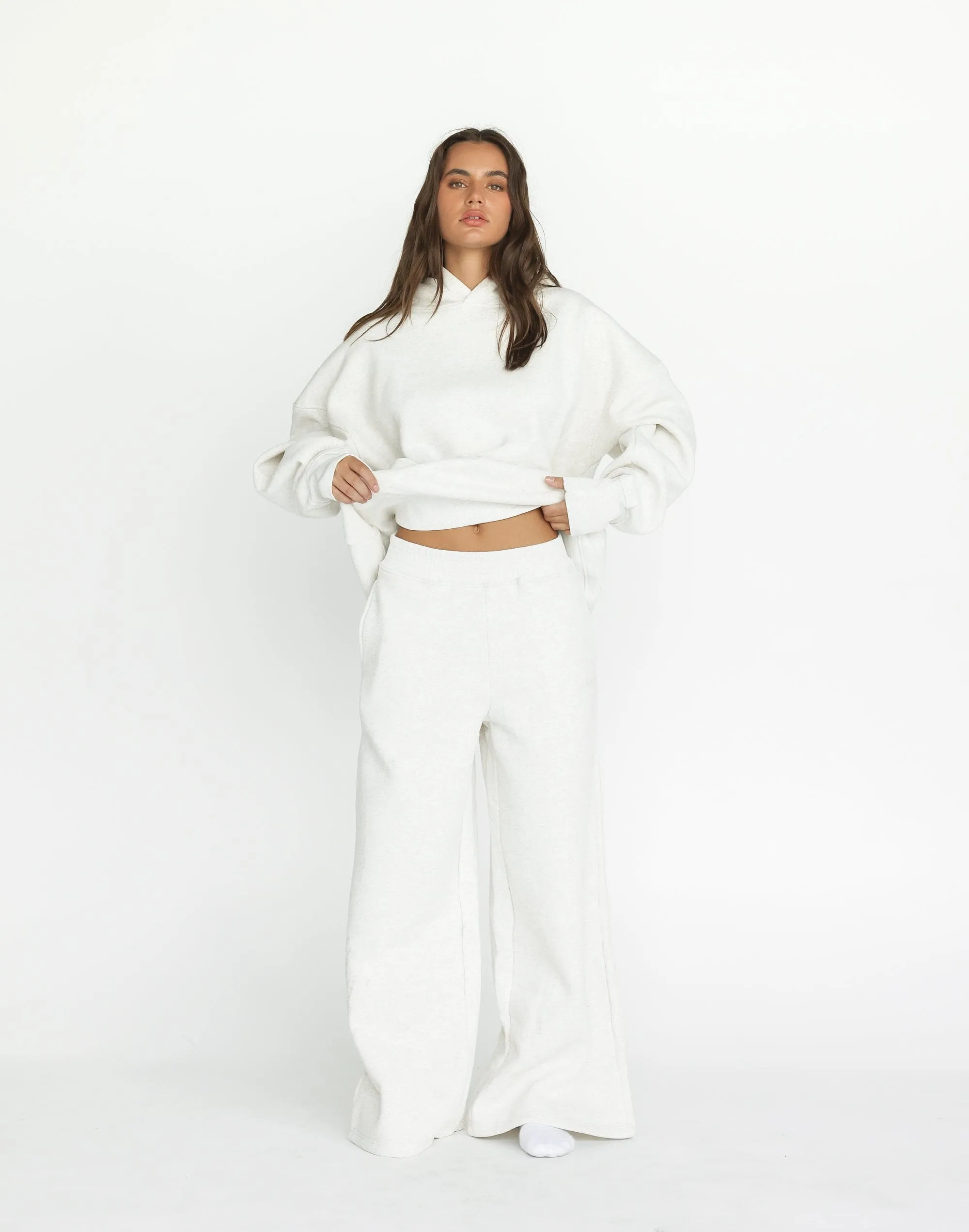 River Wide Leg Tracksuit Pants (Grey Marle) sold by Charcoal Clothing product image thumbnail 2