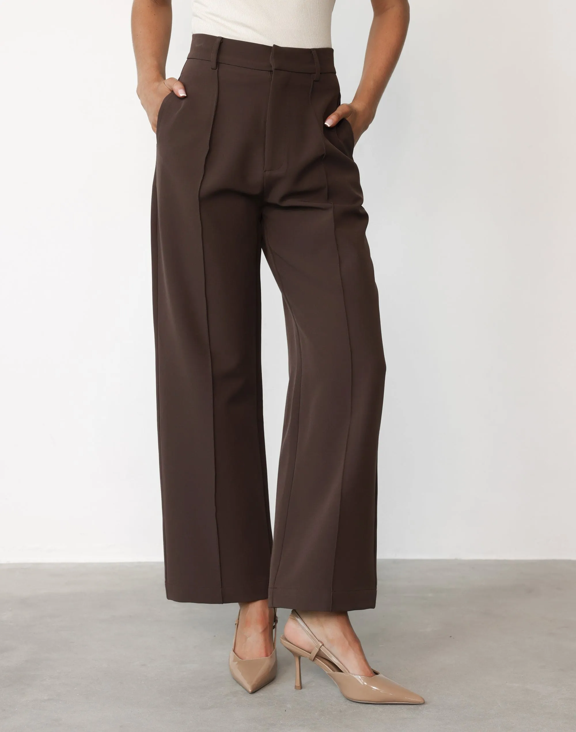 Colden Pants (Chocolate) - Petite sold by Charcoal Clothing