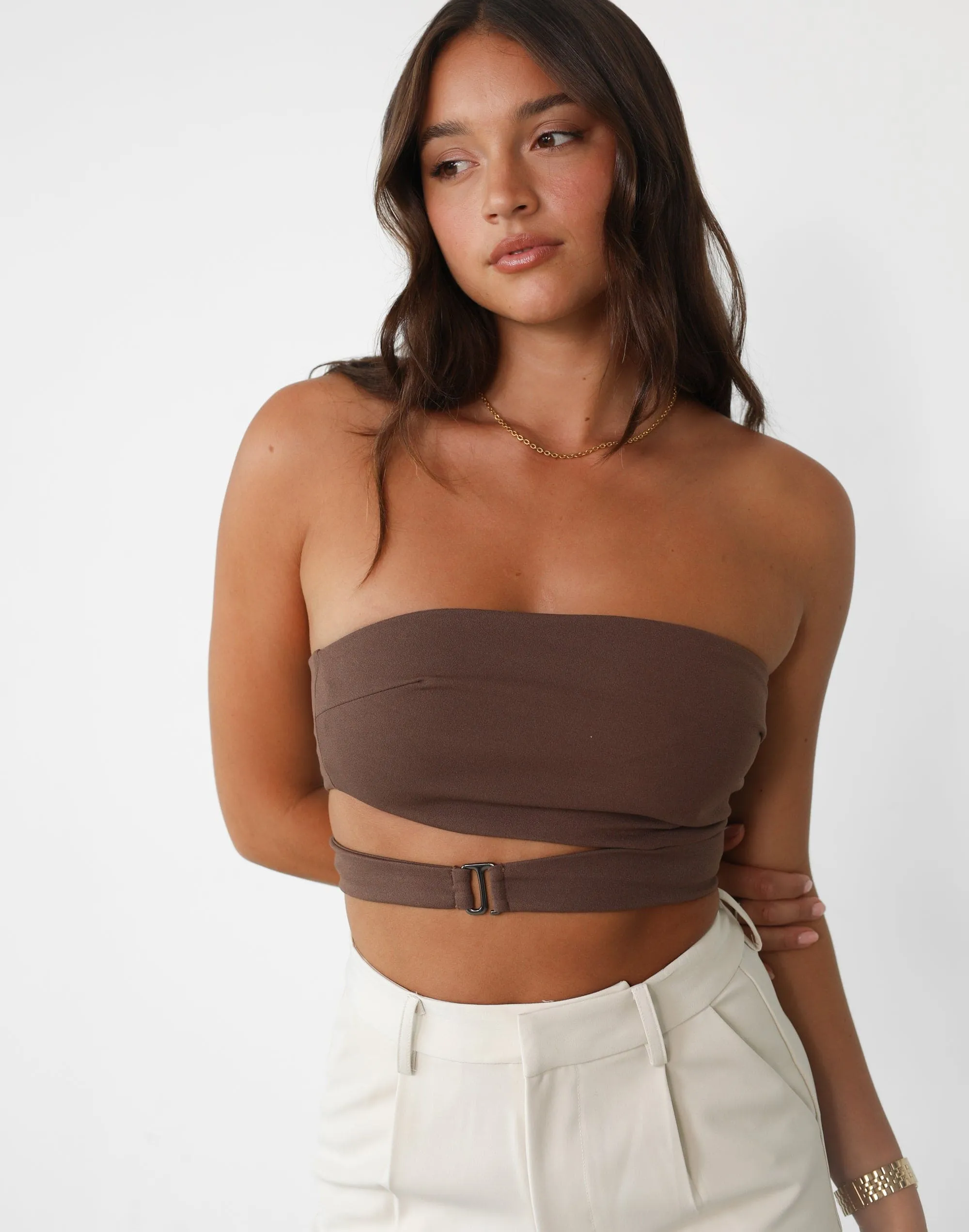 Kristin Top (Chocolate) sold by Charcoal Clothing