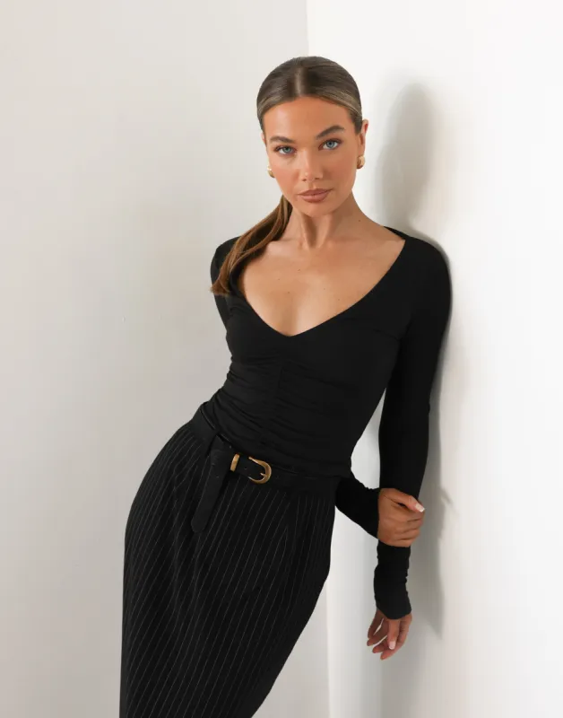 Nyx Long Sleeve Top (Black) sold by Charcoal Clothing