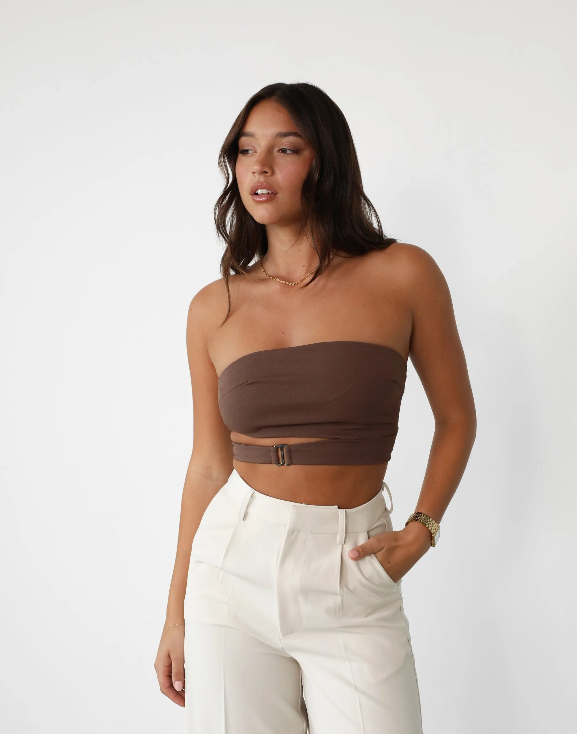 Kristin Top (Chocolate) sold by Charcoal Clothing product image thumbnail 5