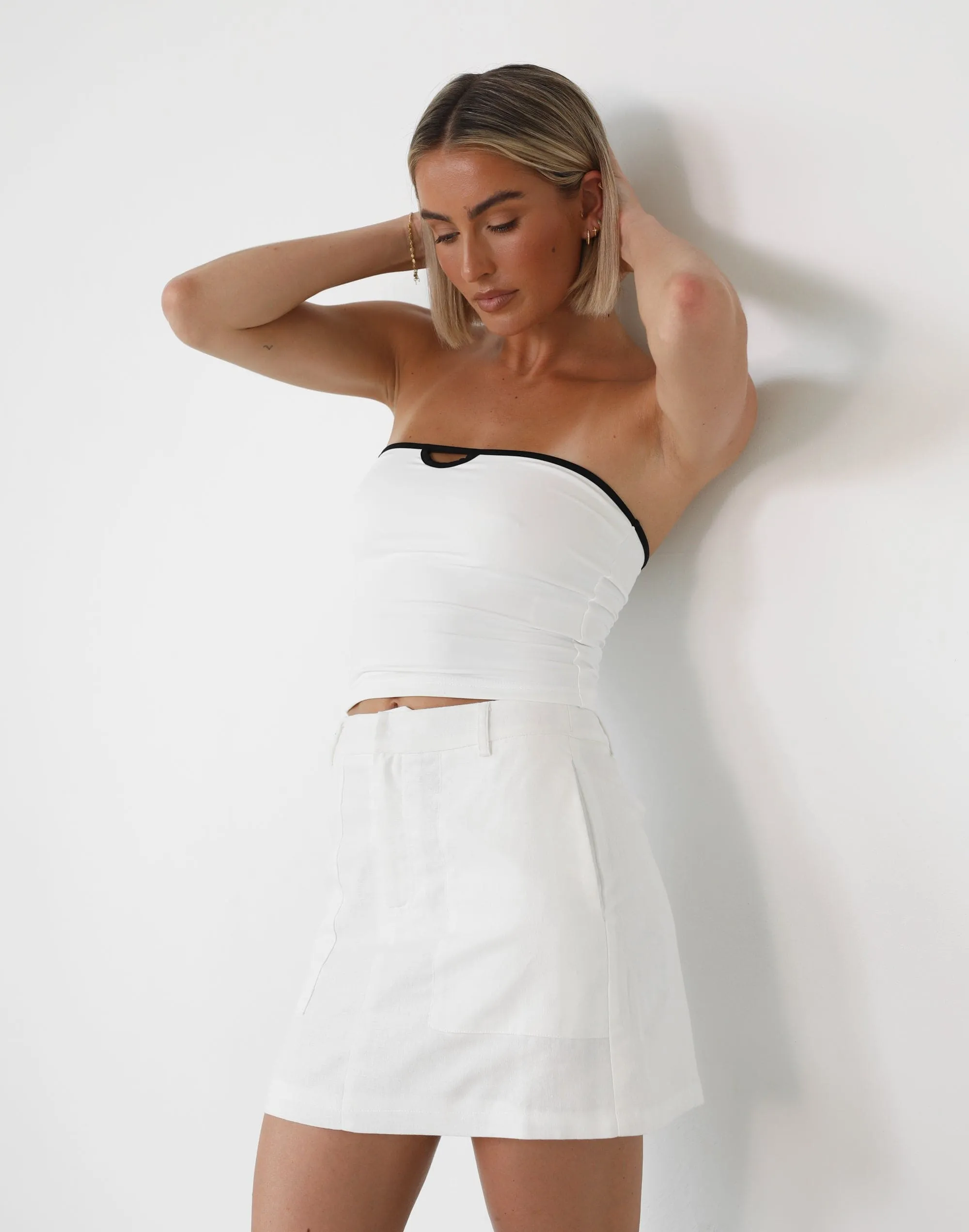 Teya Bandeau Top (White/Black) sold by Charcoal Clothing product image thumbnail 2