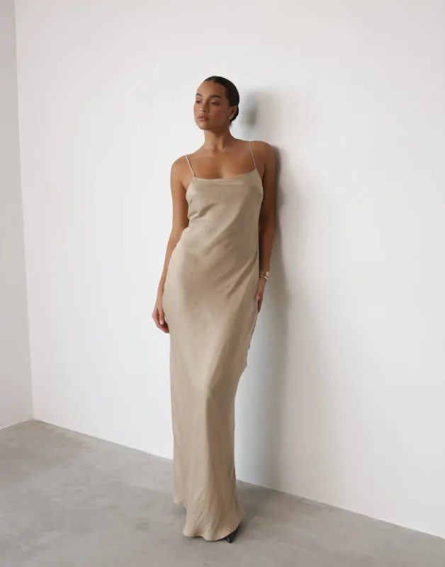 Aspen Maxi Dress (Sand) sold by Charcoal Clothing