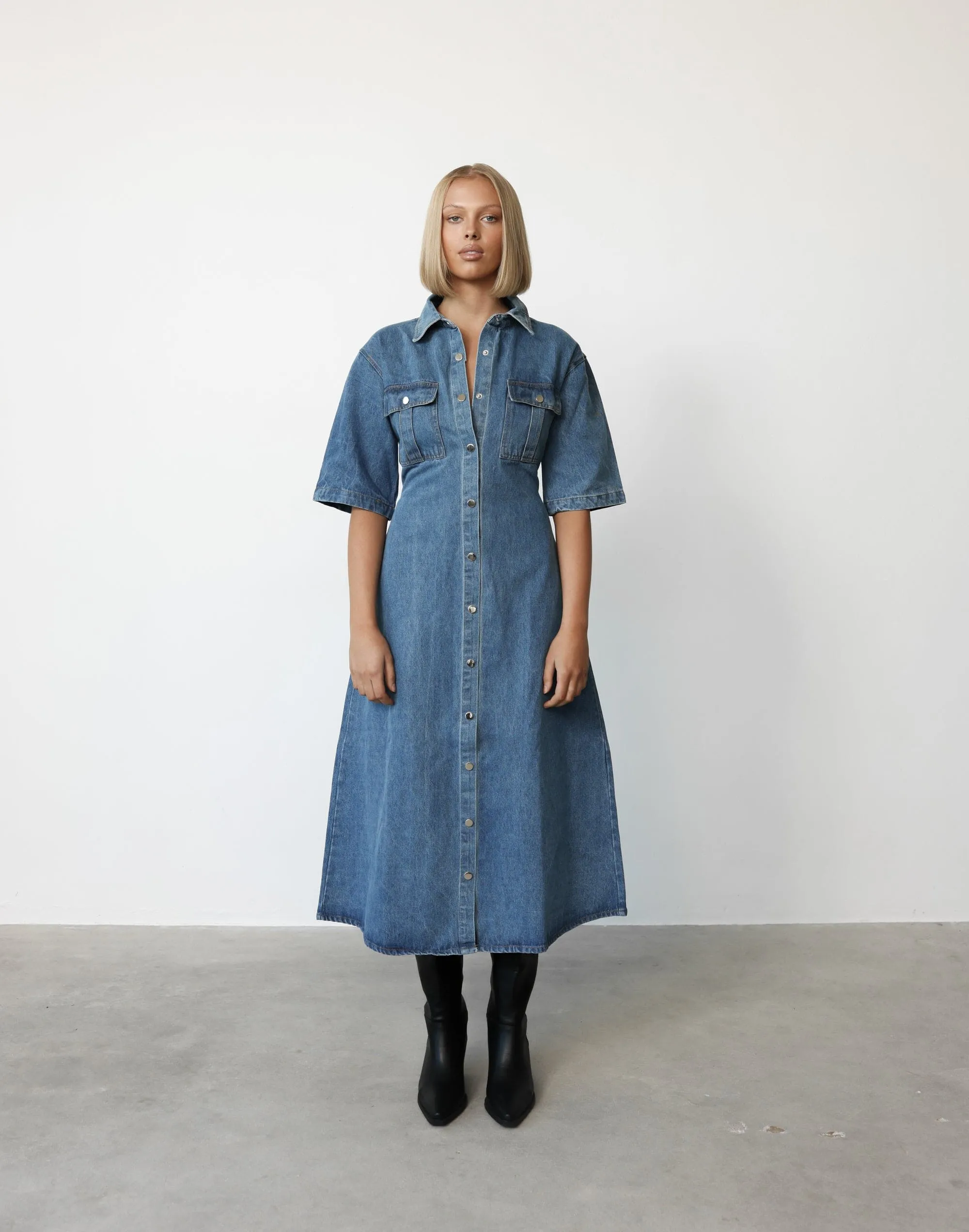 Hadid Maxi Dress (Vintage Blue) sold by Charcoal Clothing product image thumbnail 2