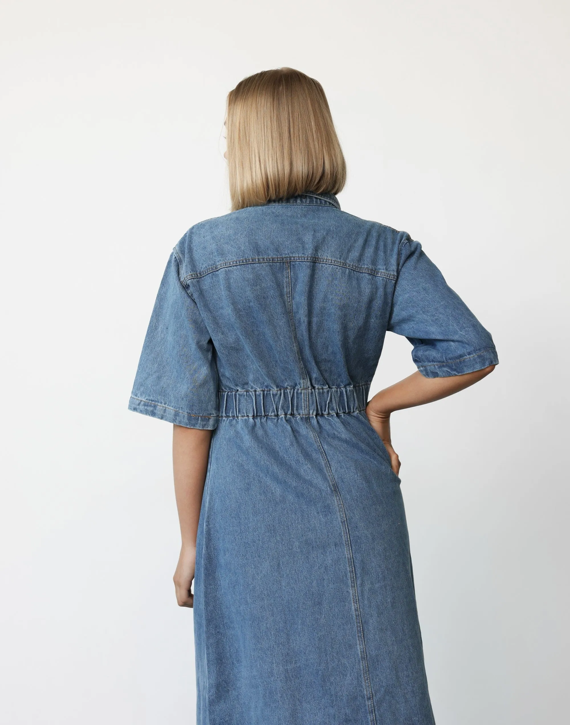 Hadid Maxi Dress (Vintage Blue) sold by Charcoal Clothing product image thumbnail 4