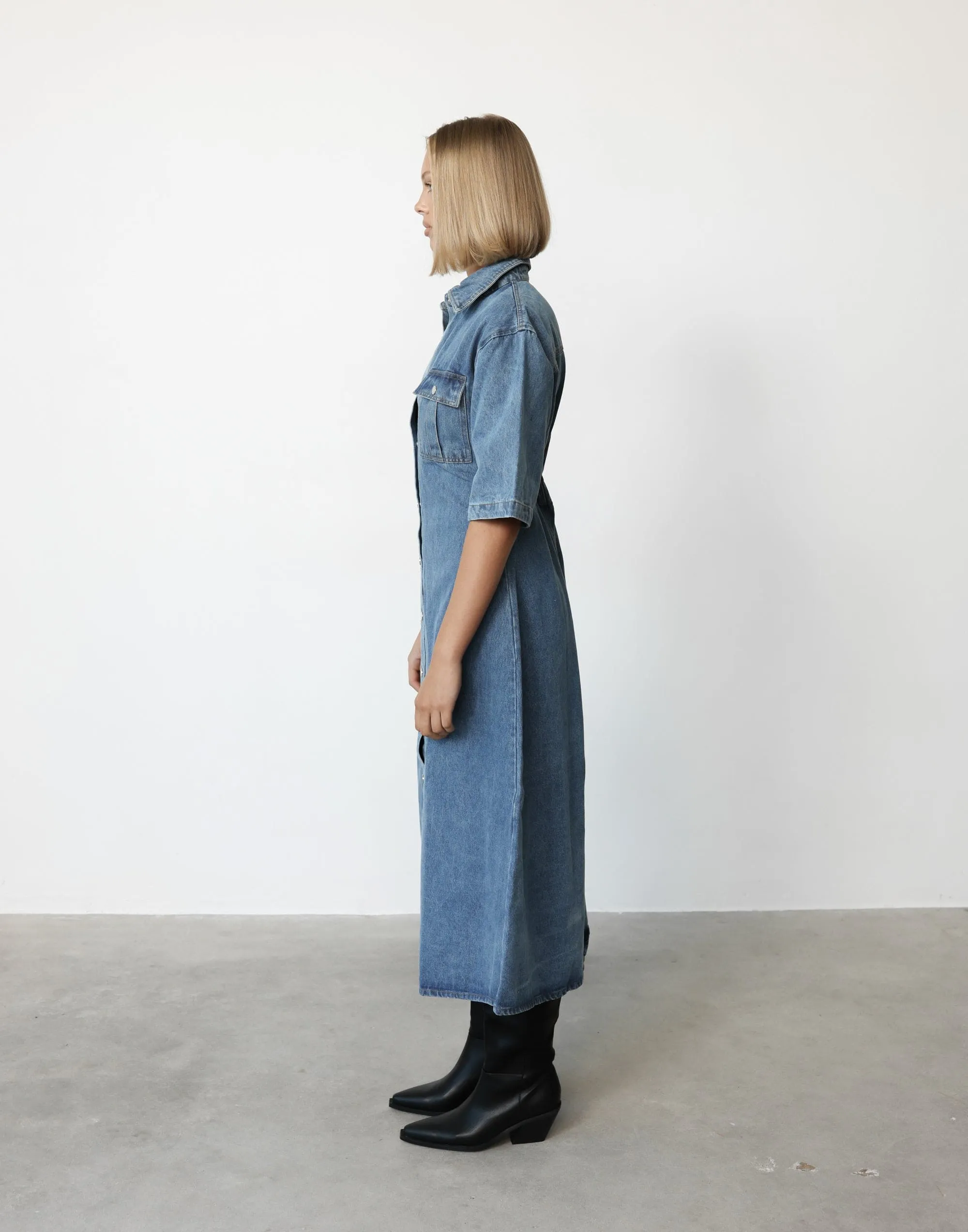 Hadid Maxi Dress (Vintage Blue) sold by Charcoal Clothing product image thumbnail 3