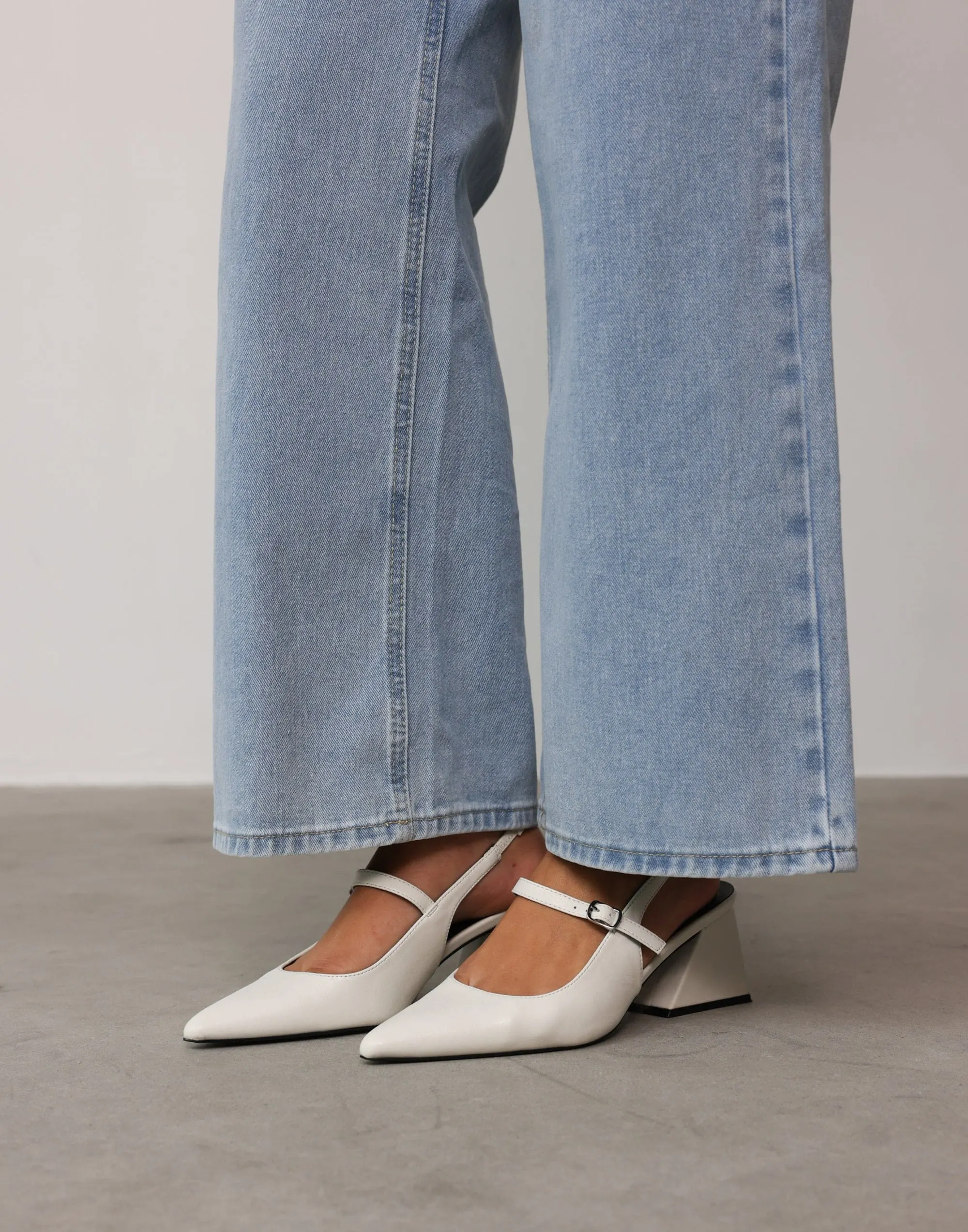 Sharp Heels (White Smooth PU) - By Therapy sold by Charcoal Clothing product image thumbnail 2