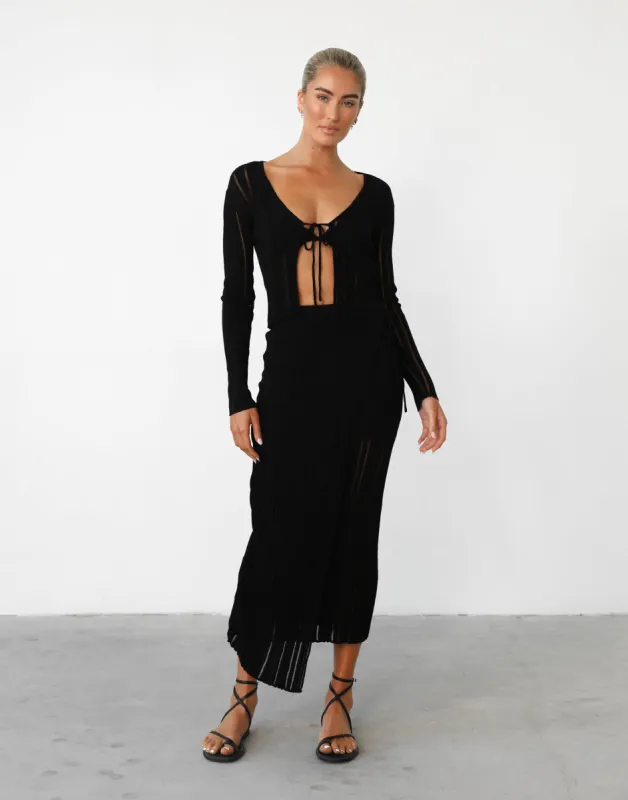 Krystelle Maxi Skirt (Black) sold by Charcoal Clothing