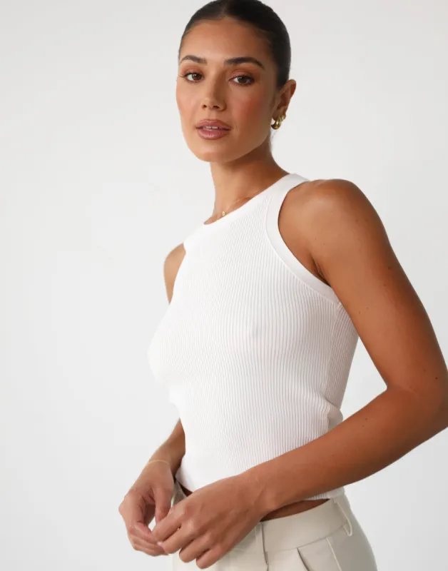 Cassidy Tank Top (White) sold by Charcoal Clothing