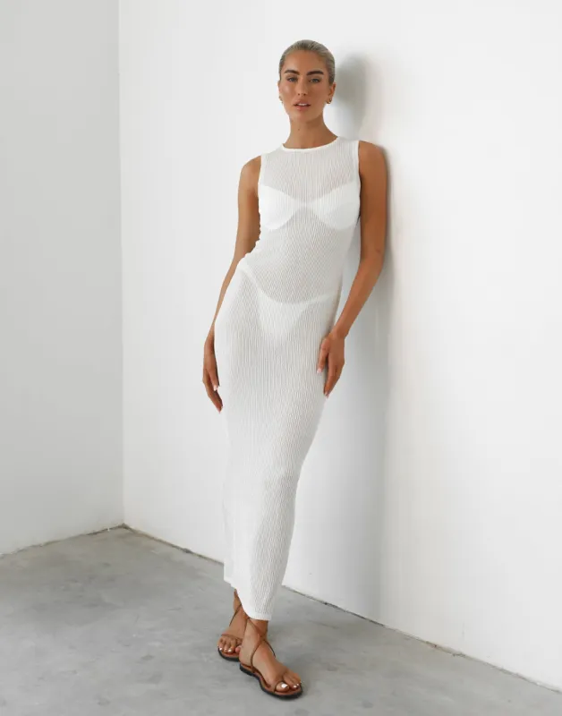 Kinetic Maxi Dress (White) sold by Charcoal Clothing