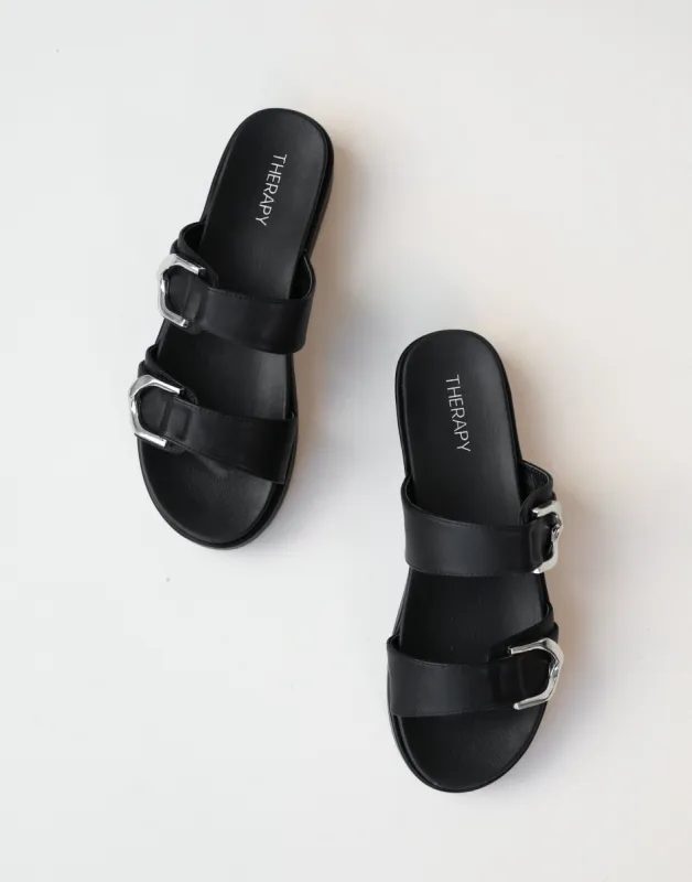 Link Sandals (Black Smooth) - By Therapy sold by Charcoal Clothing