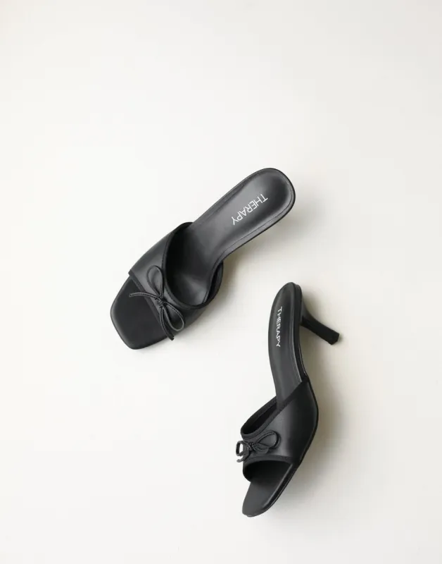 Jenner Heels (Black Smooth PU) - By Therapy sold by Charcoal Clothing