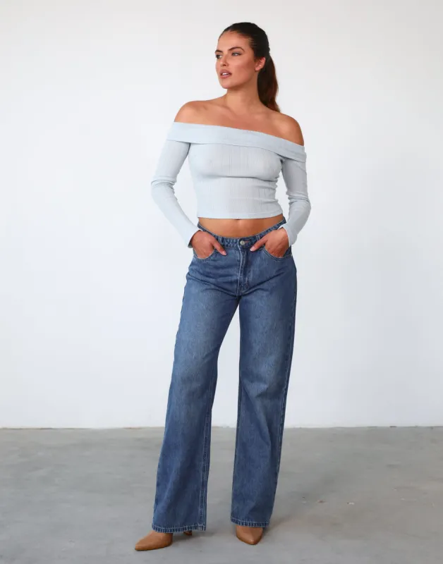 Jordyn Long Sleeve Top (Light Blue) sold by Charcoal Clothing