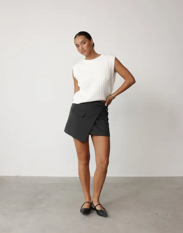 Kamala Mini Skirt (Slate) sold by Charcoal Clothing