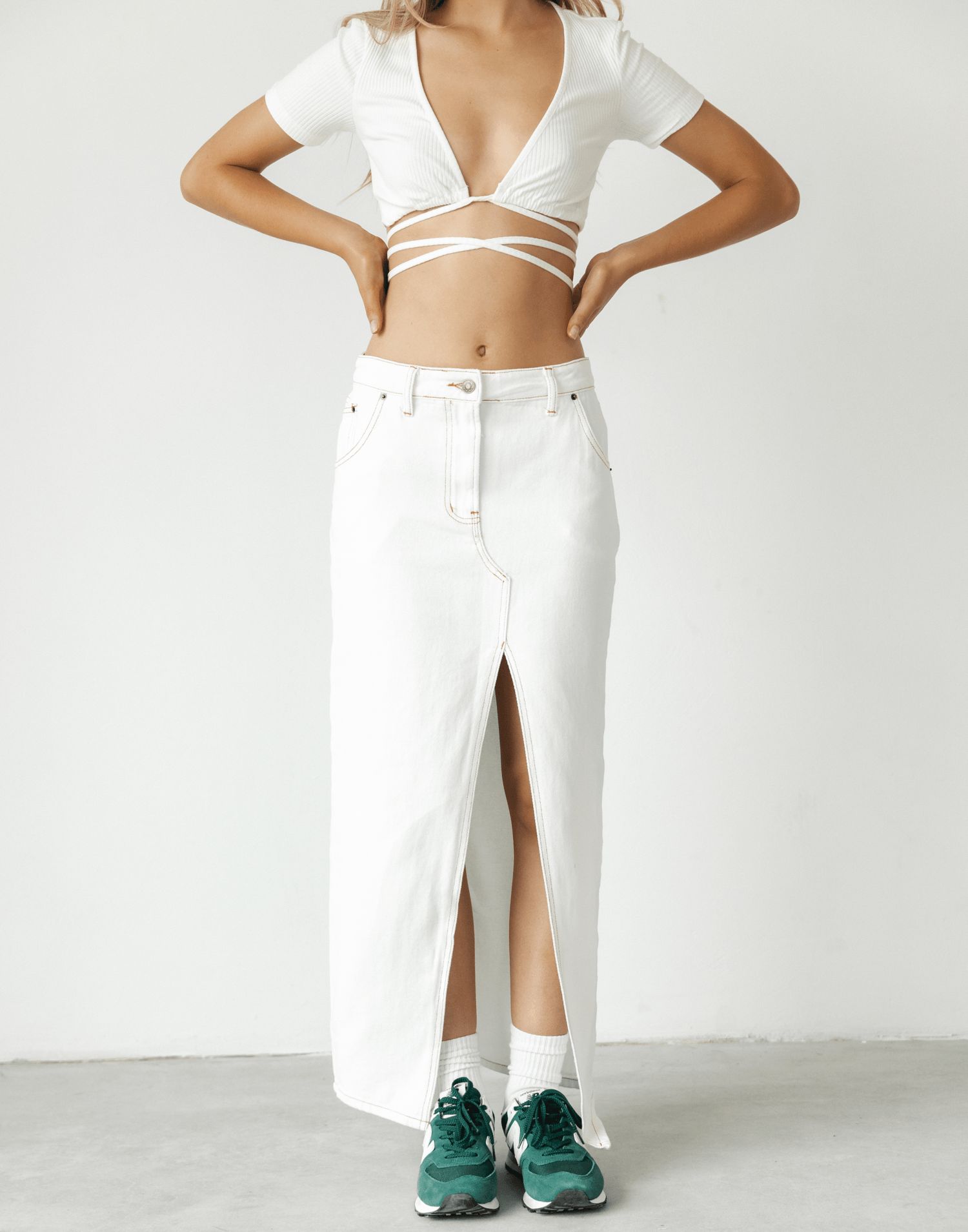 Barbie Split Midi Skirt (Porcelain) - By Lioness sold by Charcoal Clothing product image thumbnail 2