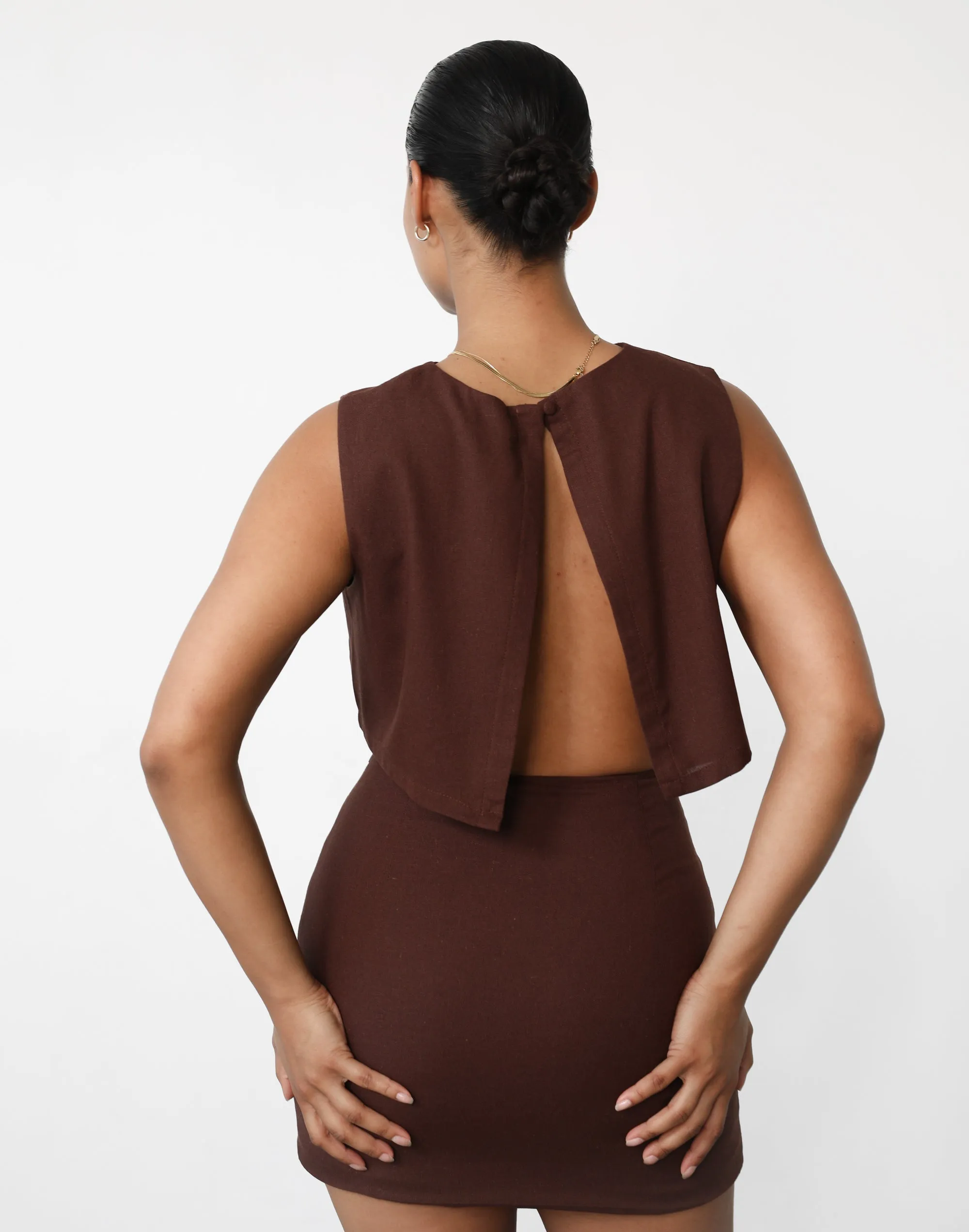 Como Linen Top (Cocoa) sold by Charcoal Clothing product image thumbnail 5