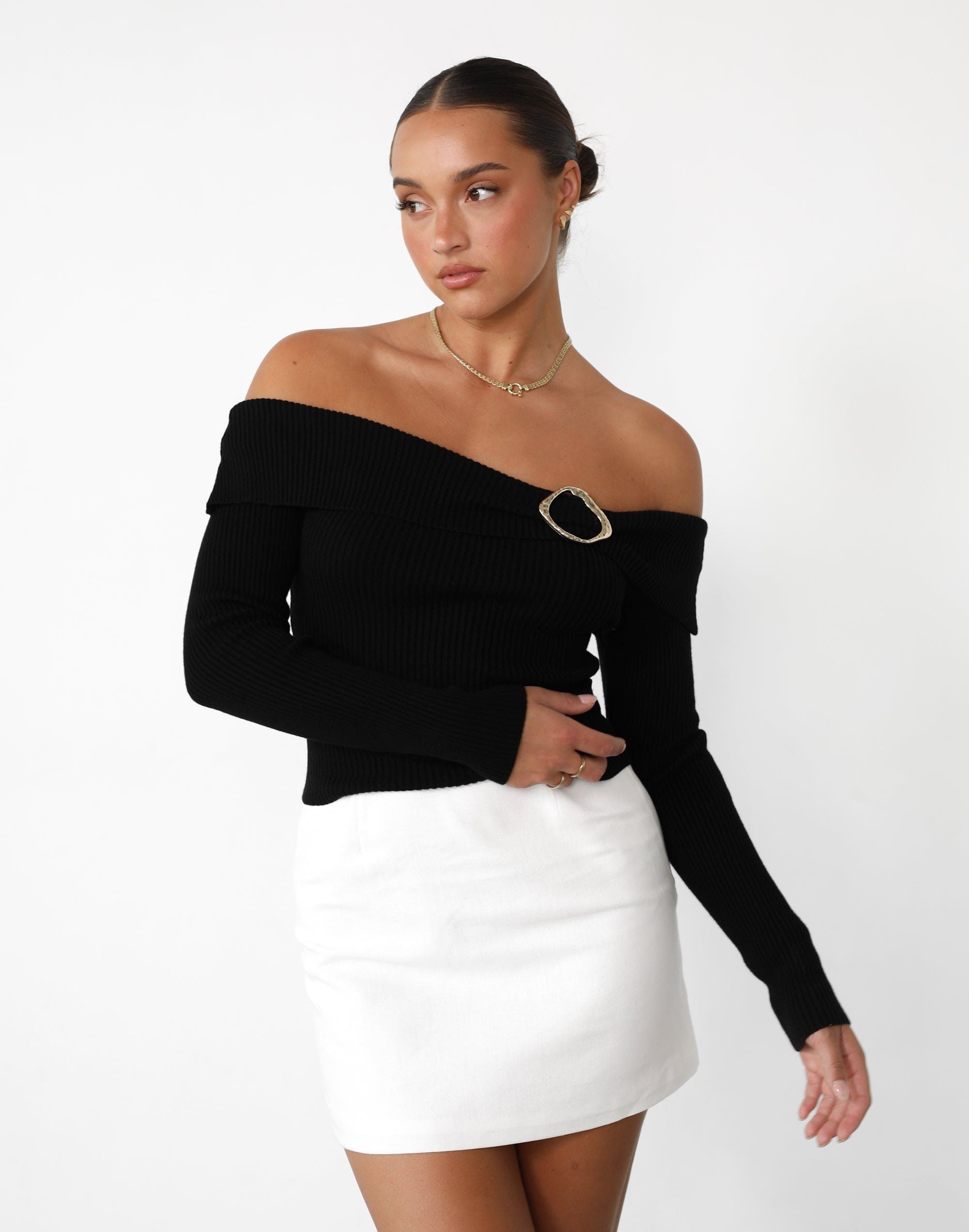 Caerynn Long Sleeve Top (Black) sold by Charcoal Clothing