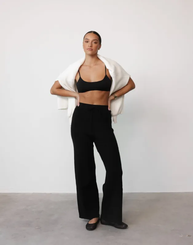 Kleine Knit Pants (Black) sold by Charcoal Clothing